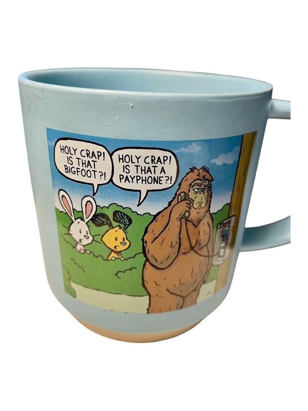 Vintage Hallmark Shoebox Chuck & Beans Big Foot Pay Phone Mug, Blue, 16 Oz.